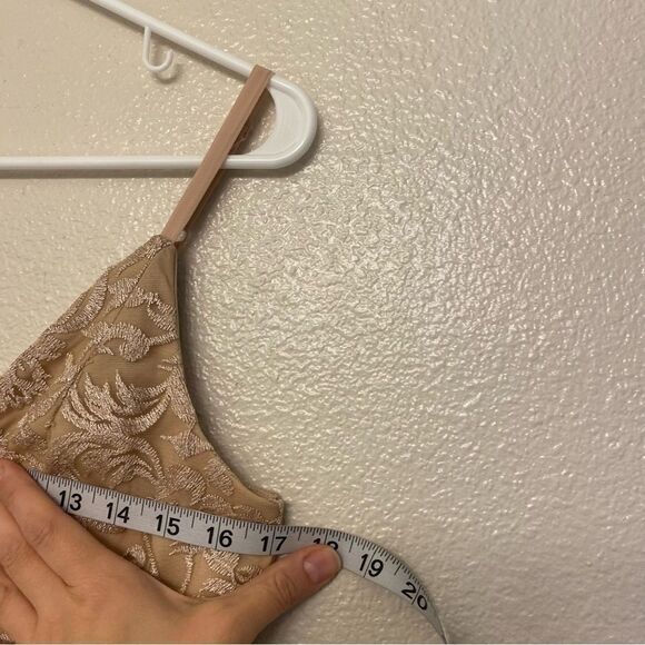 Xtraordinary blush pink beige tan embroidered lace skater Formal Dance - 5 - Picture 7 of 15